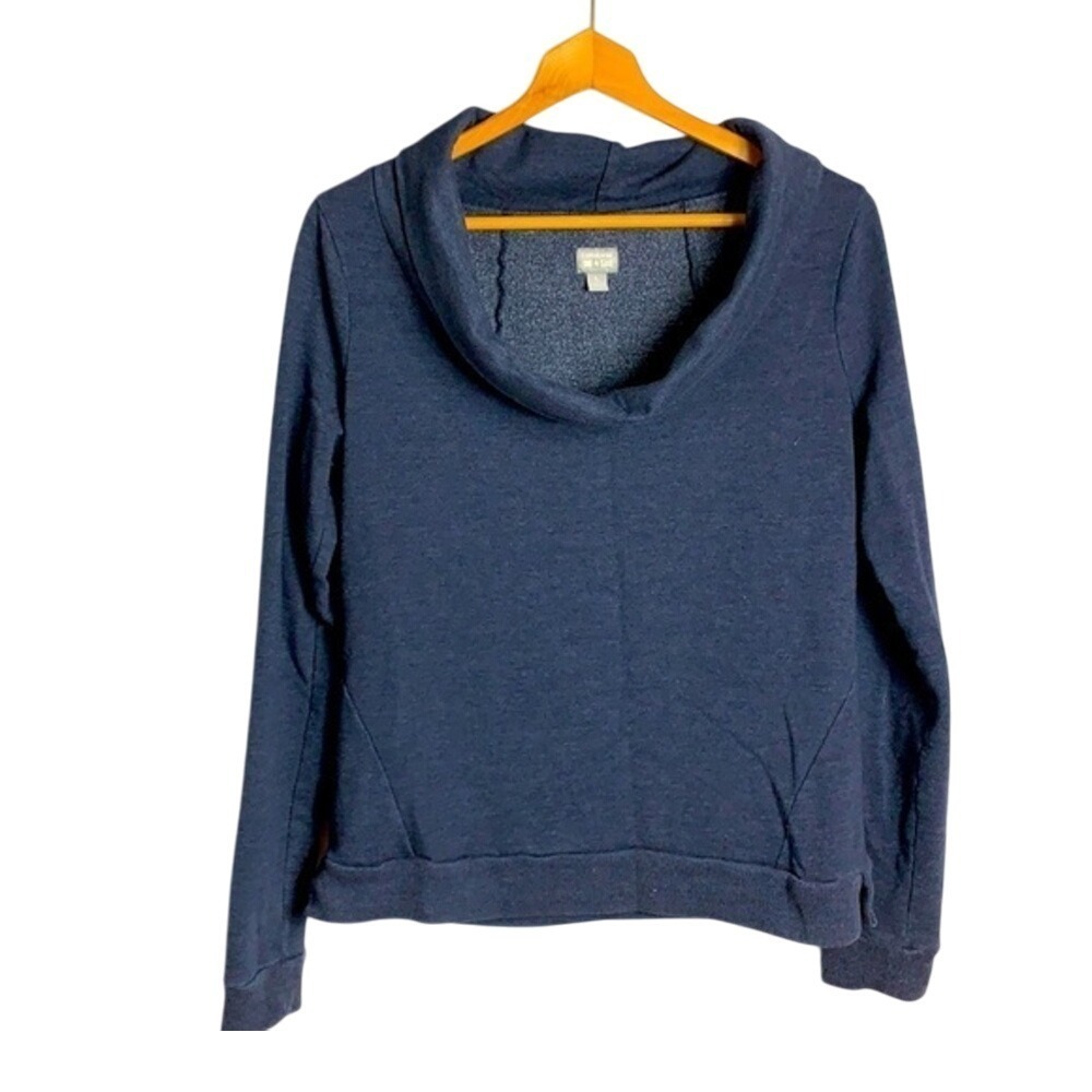 Converse One Star Navy Blue Cowl Neck Sweatshirt Pullover Size Large indie